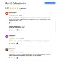 Potrebbe essere un'immagine raffigurante il seguente testo "Garmilli Fabbrotecnica Via Marescalche,3, Cadidavid VR 5,0 Le recensioni Richiedi altre recensioni 23 recensioni sono verificate. M 1recensione Mi NUOVA rivolto chiaro aggiornato sullo stato Garmilli fare inferiate casa. Gabriele sin dall'inizio dimostrato gentile tempistiche, durante l'attesa tutto lavoro ha costantemente enuto Altro Risposta dal proprietario fa Grazie mille per bellissime parole Modifica Elimina recensioni ***** un giorno Garmilli NUOVA fabbro esperienza anche per Rispondi realizzazion di arredo propositivo creativo preciso recensioni ***** ungiornoa NUOVA Realtà Giovane dinamica, professionalità precisione Binomio che apprezzato. Riescono profilare bene situazioni creare un "abito misura" ogni necessità! Rispondi"